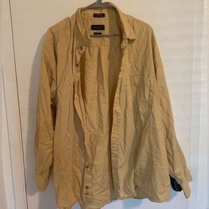 Yellow button down men’s shirt